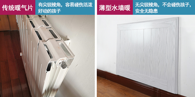 银屋墙面装饰板水暖与传统暖气片有无尖锐棱角对比图) 银屋墙面装饰板水暖与传统暖气片有无尖锐棱角对比图)